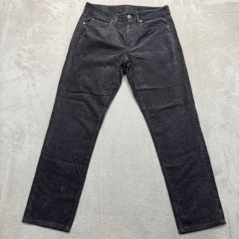 Bonobos Pants Men 30x30 Charcoal Grey Corduroy 5-Pocket Straight Leg Slim Preppy